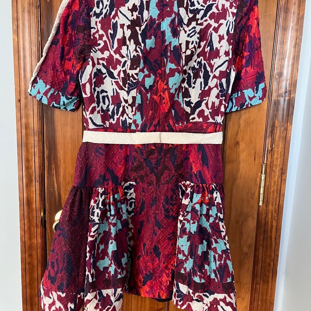Peter Pilotto Fit and Flare Dress Multicolor Orchid Print size 8 US - Picture 8 of 10